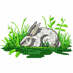 Rabbits Embroidery Design 4